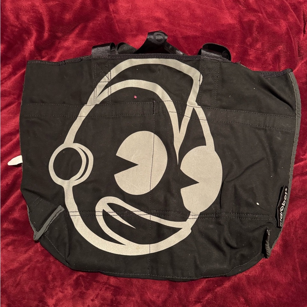 Kid Robot Black and Gray reversible to Purple Shoulder Bag